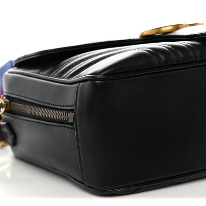 Gucci Calfskin Matelasse Sylvie Web Small GG Marmont Top Handle Shoulder Bag Black 9 of 10