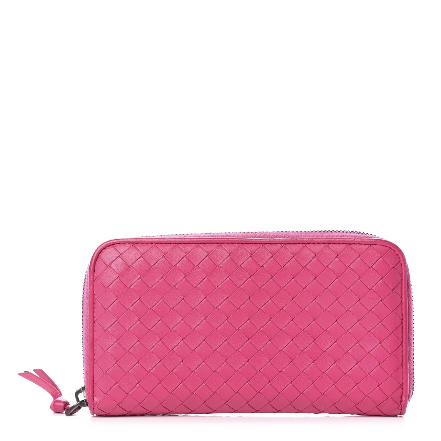 Bottega Veneta Nappa Intrecciato Zip Around Wallet Rosa Shock 1 of 10