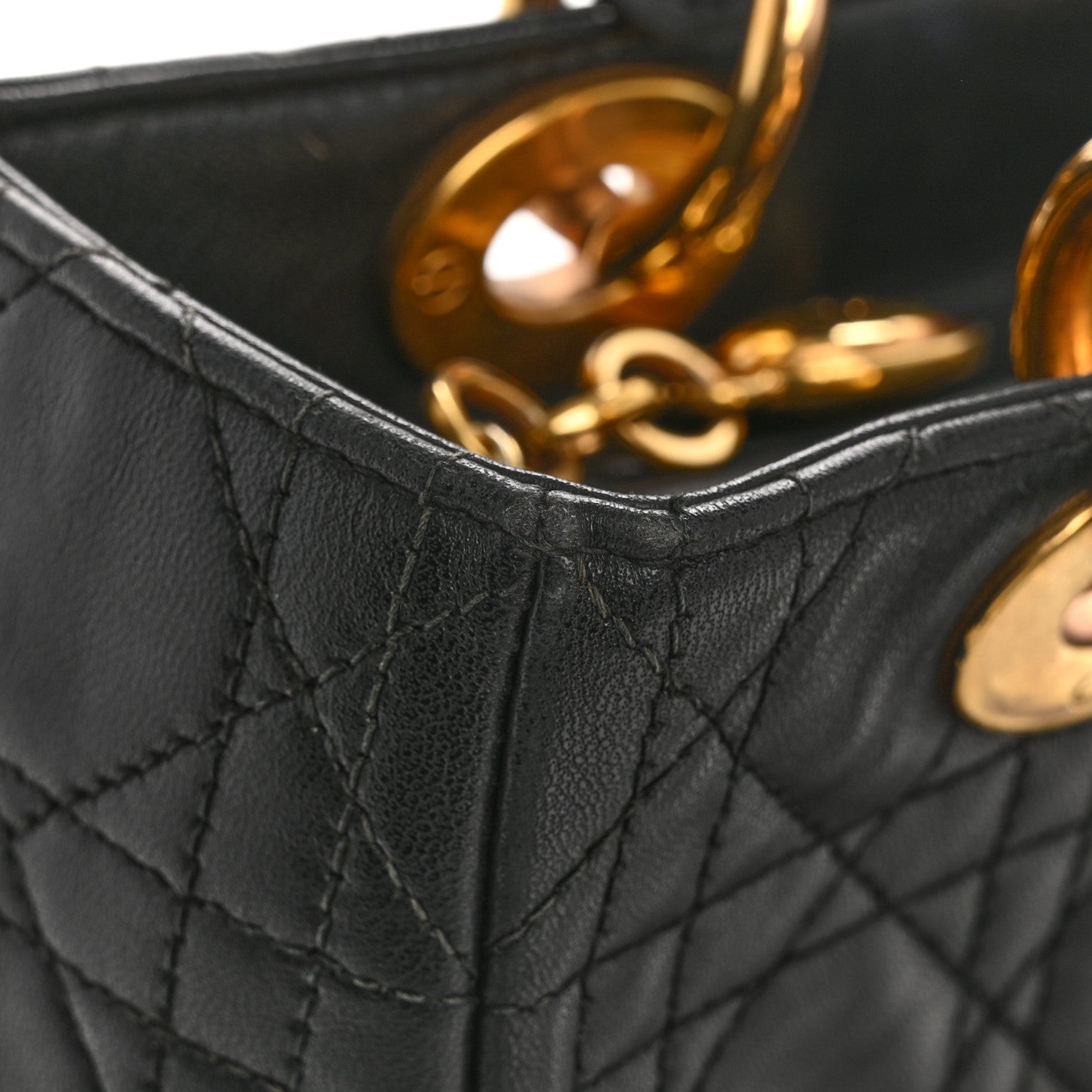 Christian Dior Lambskin Cannage Medium Lady Dior Black 15 of 16
