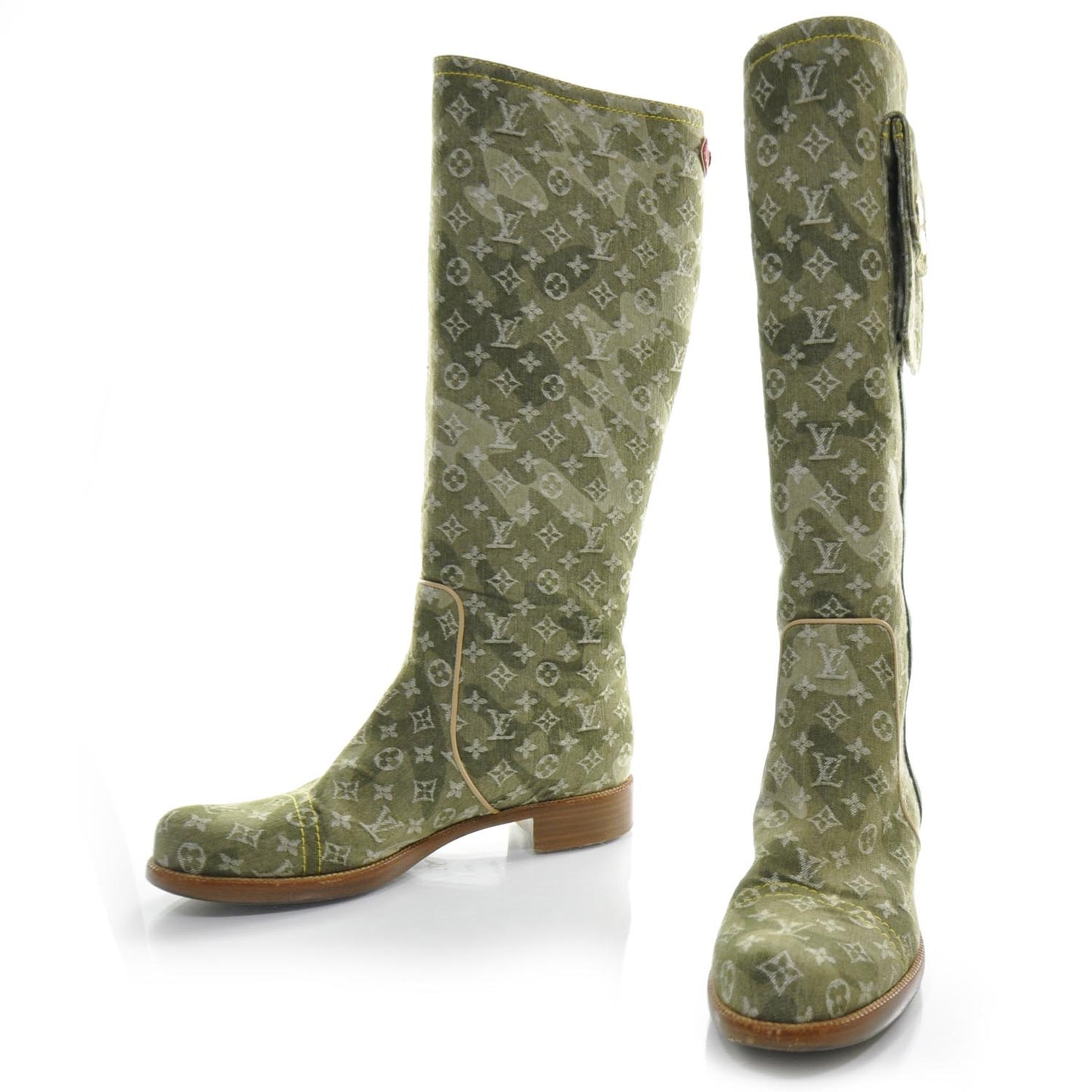 Denim Monogramouflage Greenwich Flat Boots 37.5