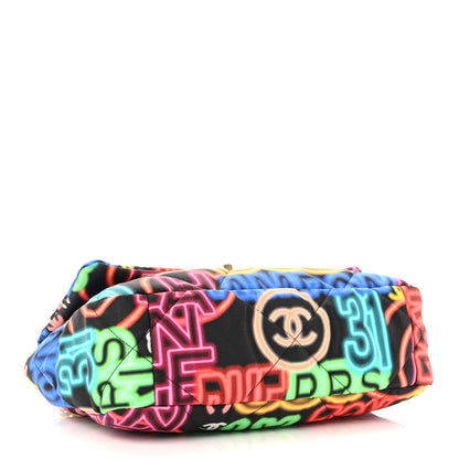 Chanel Fabric Printed Medium Chanel 19 Flap Black Multicolor 4 of 10