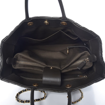 Chanel Aged Calfskin Chevron Large Coco Handle Shopping Tote Dark Green 5 of 8
