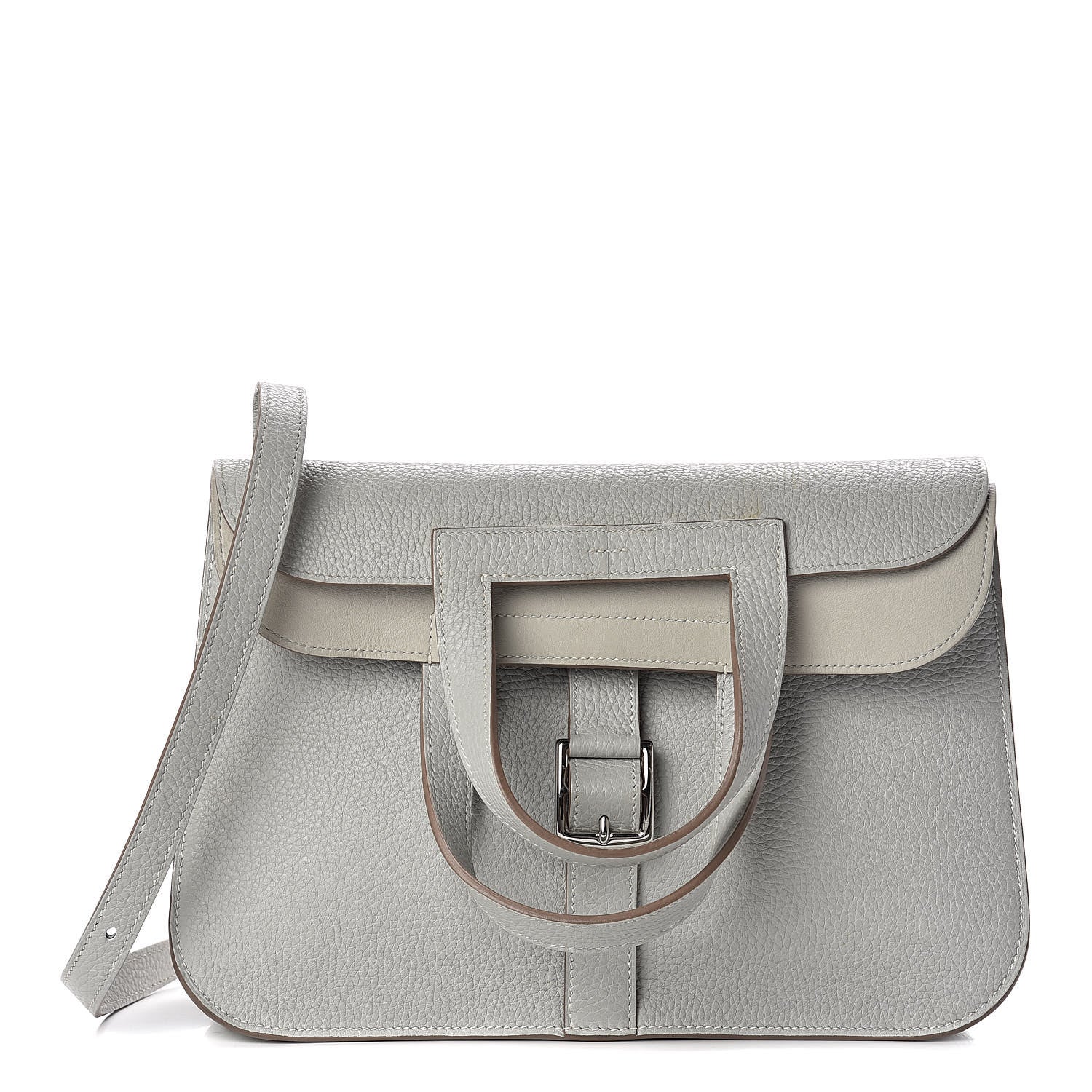 Hermes Taurillon Clemence Halzan 31 Gris Perle 4 of 17