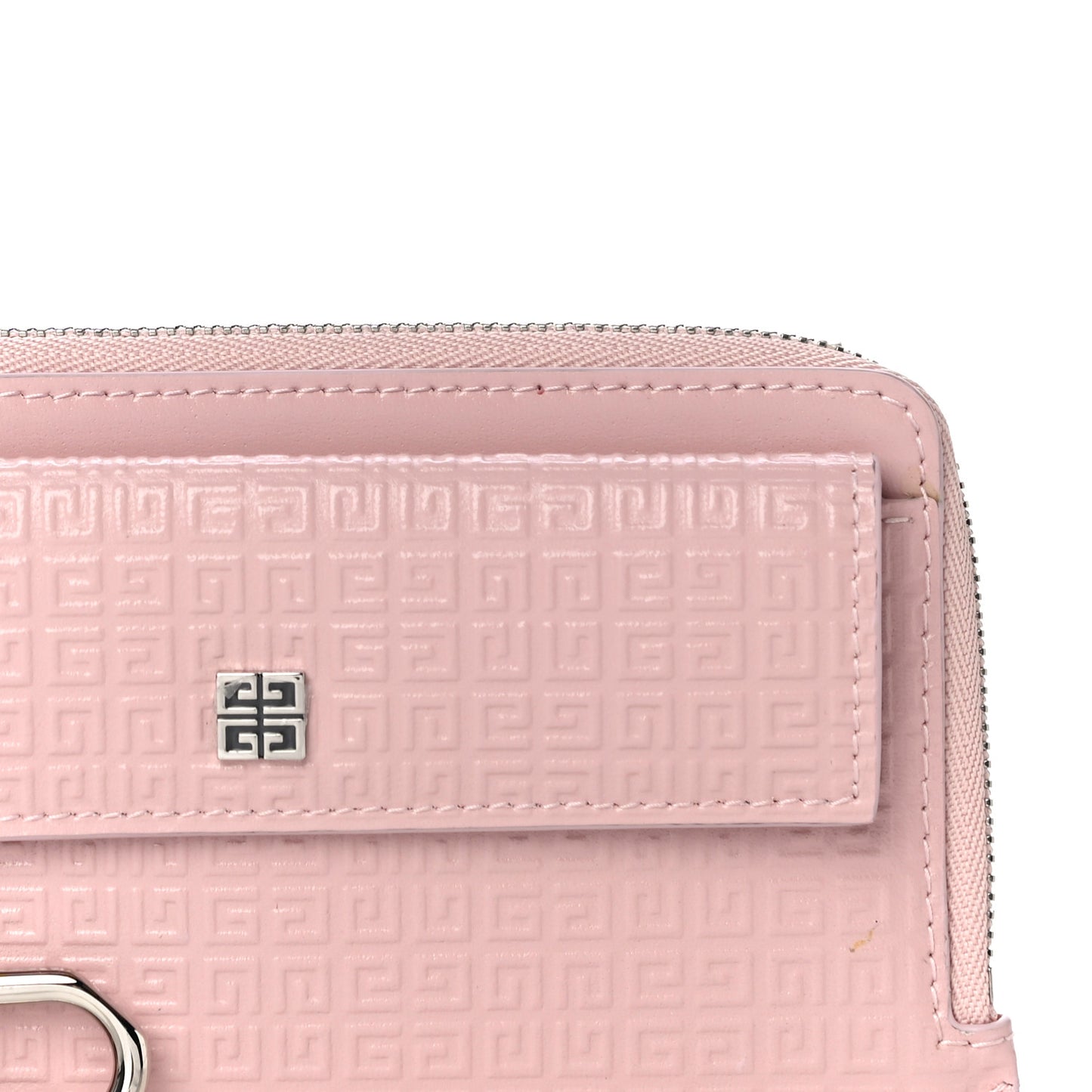 Calfskin Embossed 4G Zip Card Holder Blush Pink