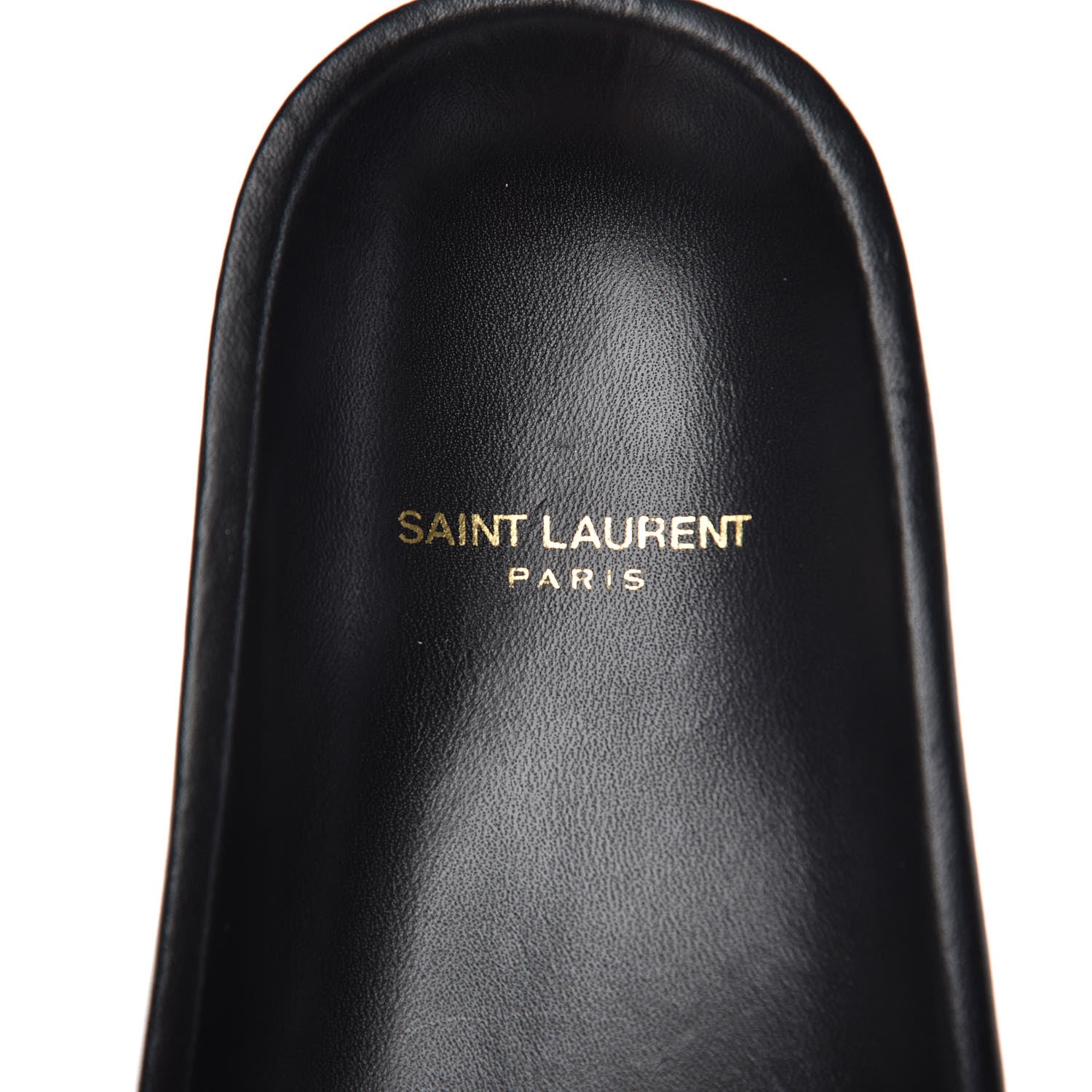Saint Laurent Calfskin Monogram Jimmy Joan Slide Sandals 37 Black 5 of 8