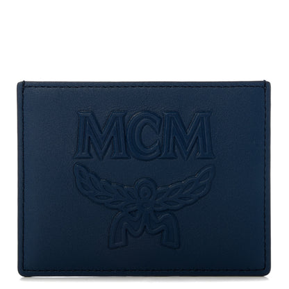 MCM Coburg Injection Embossed Card Case Navy Grey 1 of 7