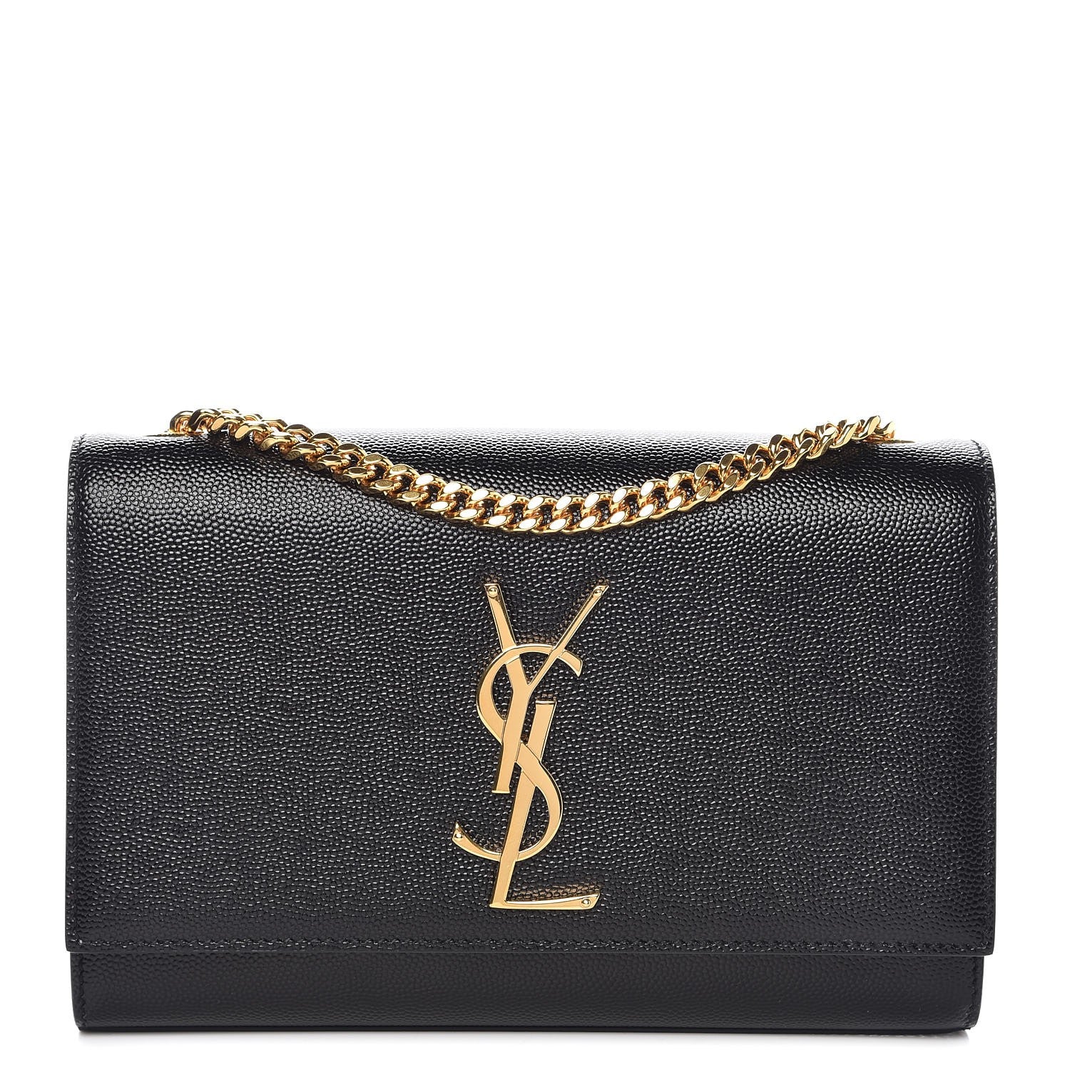 Saint Laurent Grain De Poudre Small Monogram Kate Satchel Black 1 of 7