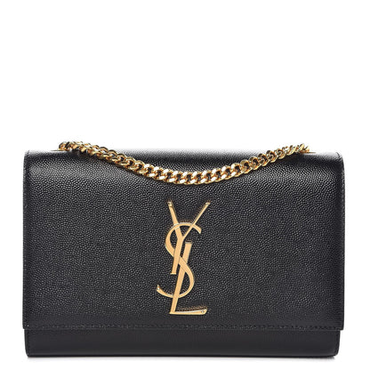 Saint Laurent Grain De Poudre Small Monogram Kate Satchel Black 1 of 7