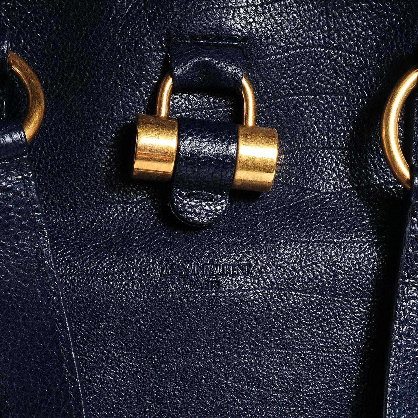 Leather Oversized Muse Navy Blue