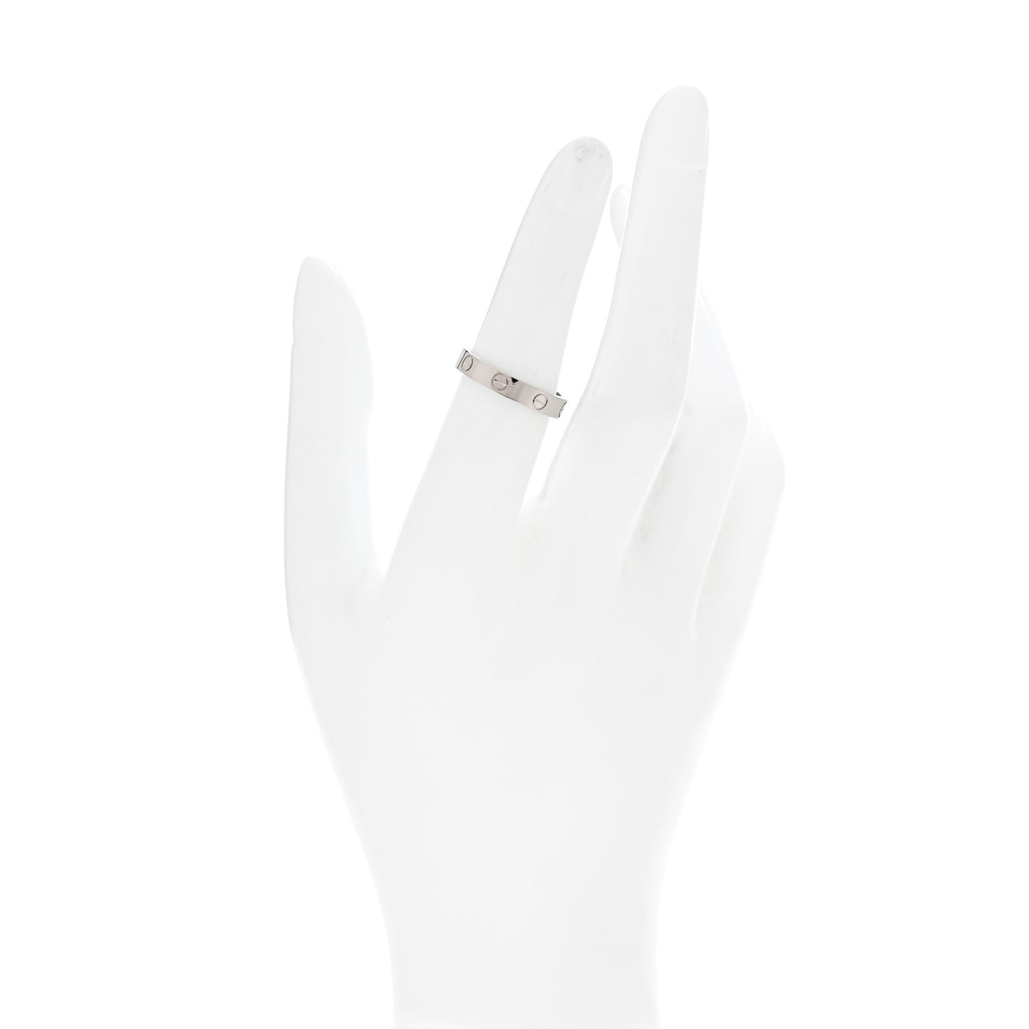18K White Gold 3.5mm LOVE Wedding Band Ring 53 6.25
