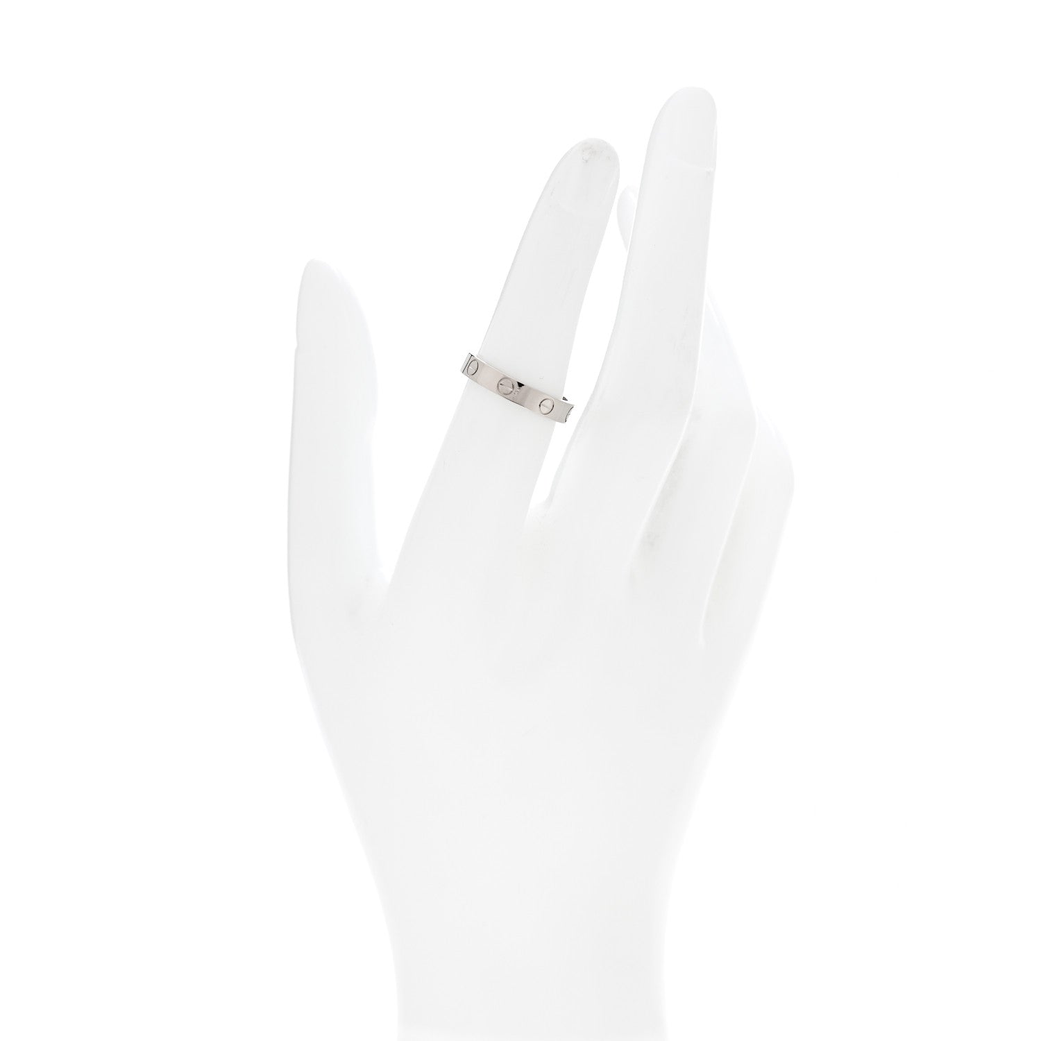 Cartier 18K White Gold 3.5mm LOVE Wedding Band Ring 53 6.25 2 of 4