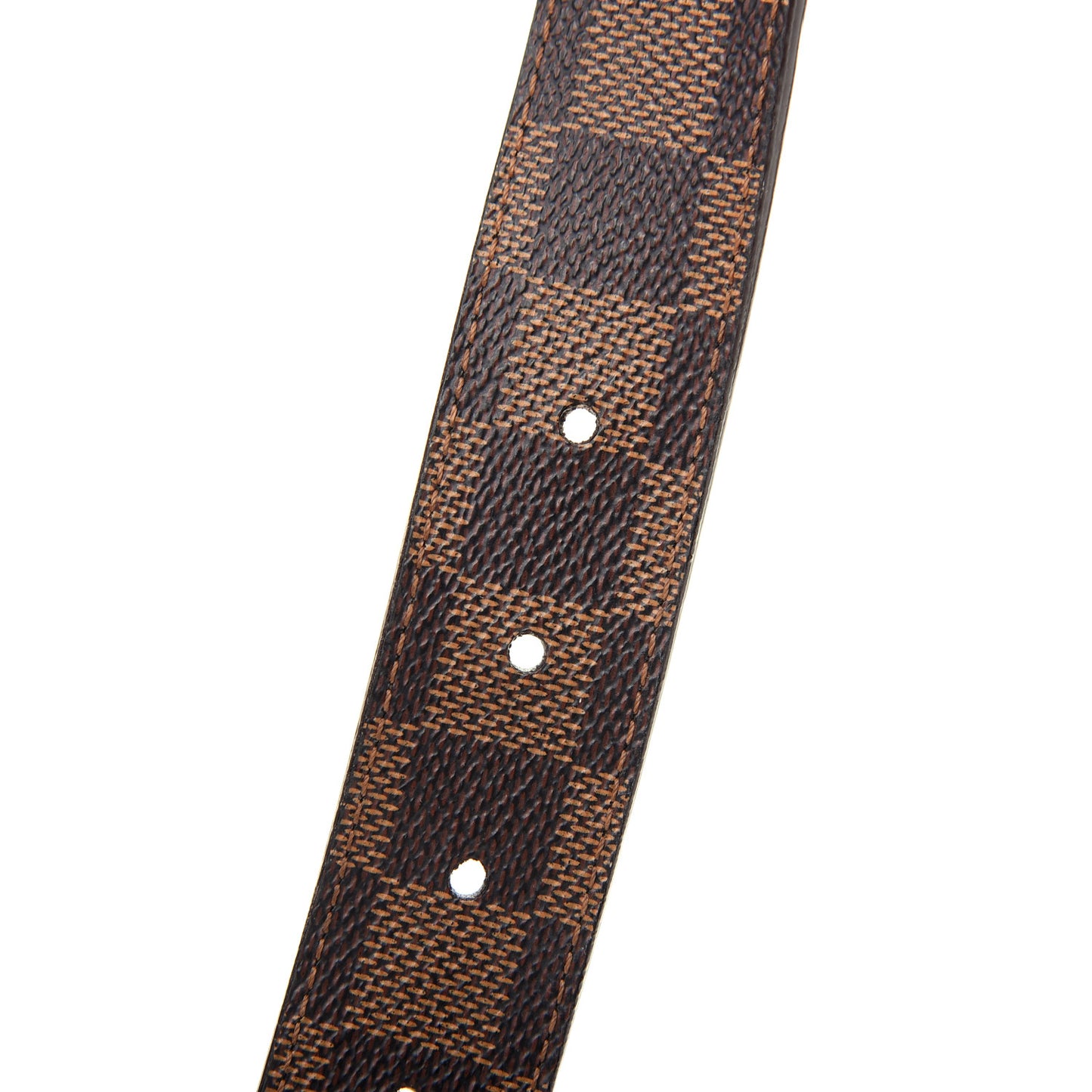 Damier Ebene LV Paris Buckle Belt 110 44 Silver