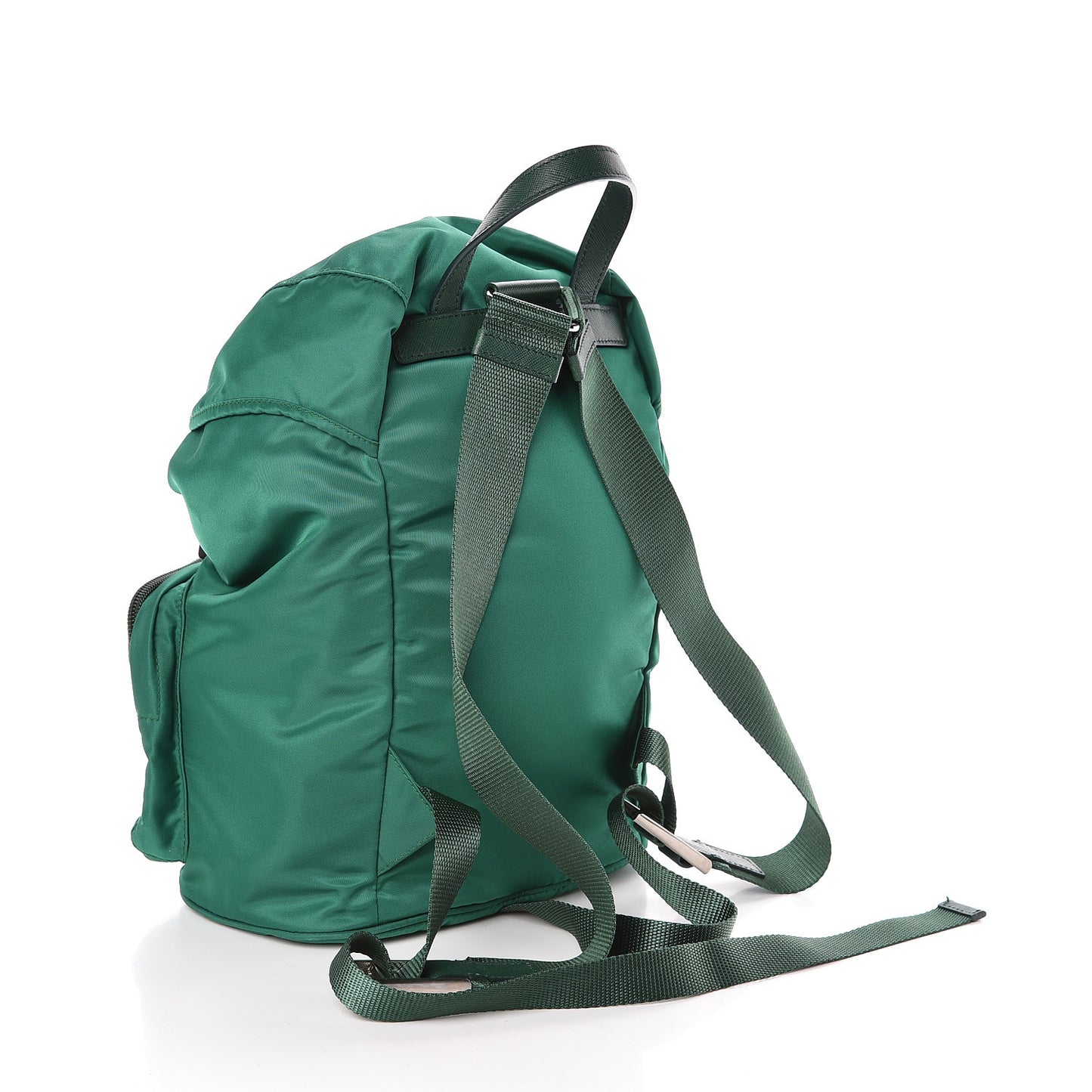 Nylon Vela Saffiano Double Buckle Backpack Oleandro