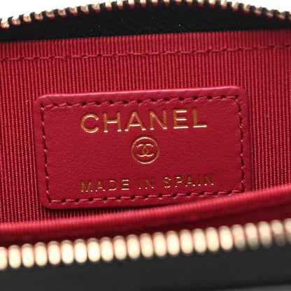 Chanel Lambskin Quilted Chanel 19 Zip Around Coin Purse Wallet Black 6 of 8