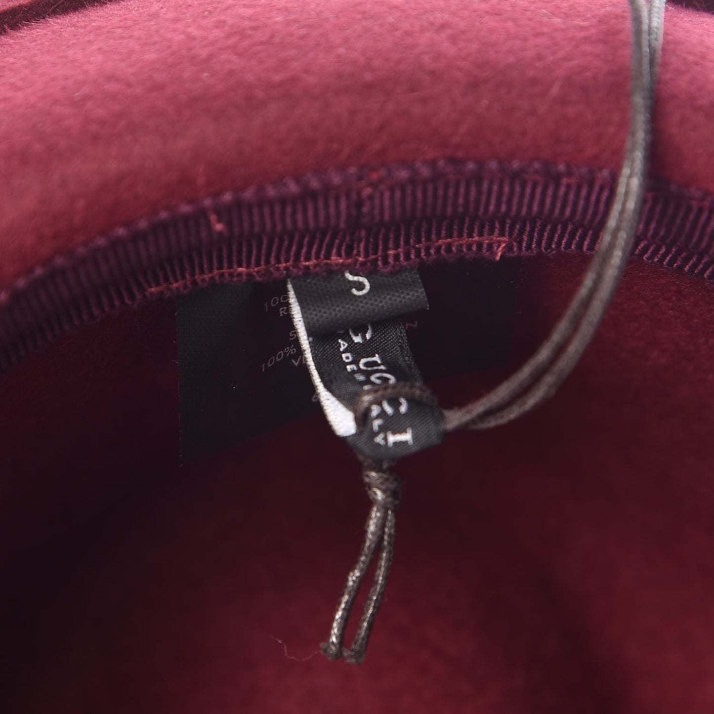Felt Horsebit Fedora Hat S Burgundy