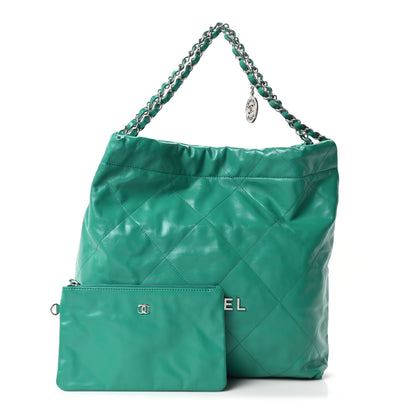 Chanel Shiny Calfskin Quilted Chanel 22 Green 3 of 11
