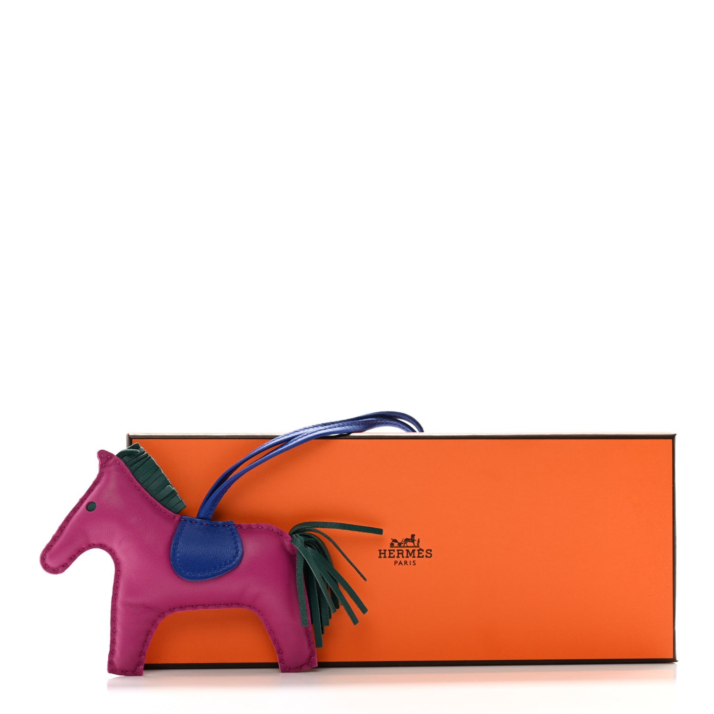 Milo Lambskin Grigri Rodeo Horse Bag Charm MM Rose Pourpre Malachite Bleu Electrique