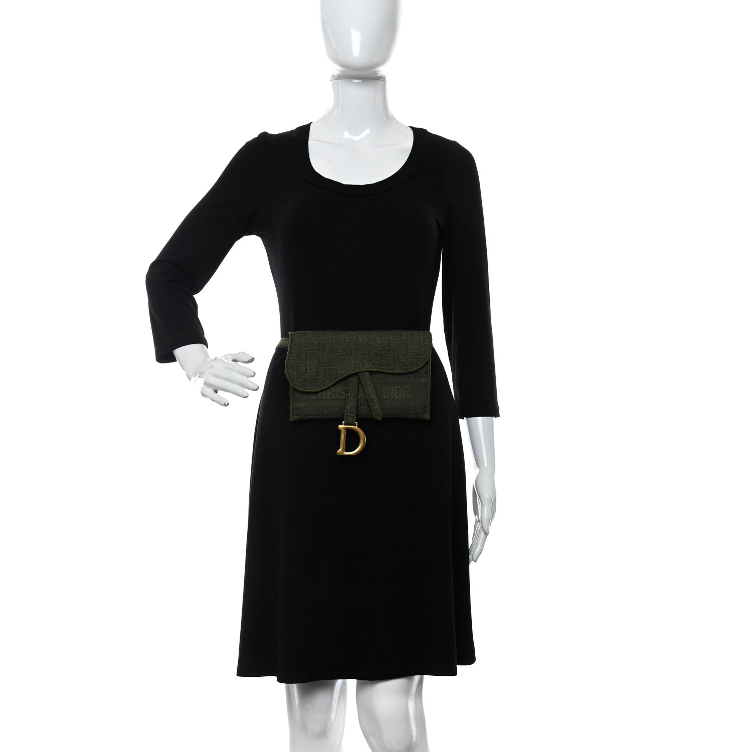 Christian Dior Oblique Saddle Belt Bag Green 2 of 10