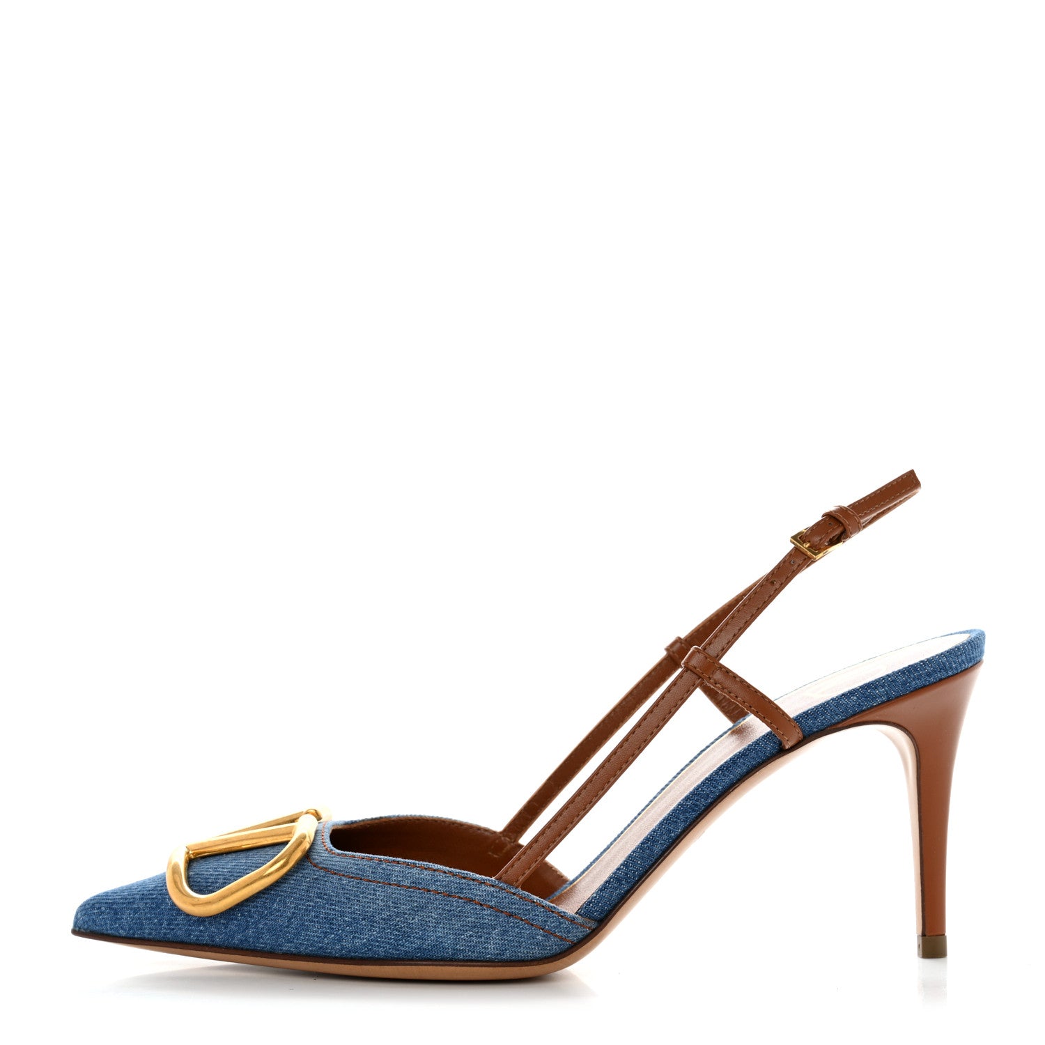 Valentino Garavani Denim Vlogo Slingback 80mm Pumps 36 Denim Selleria 1 of 9