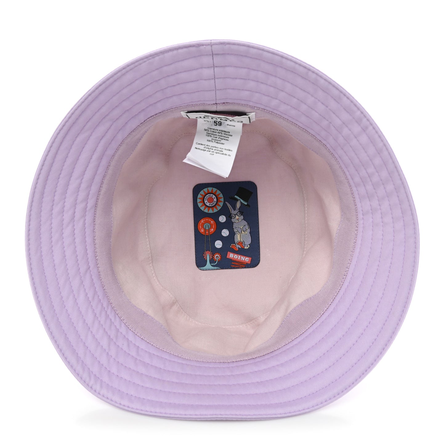 Stretch Cotton Twill Lambskin Fred H Circle Bucket Hat 59 Lilas