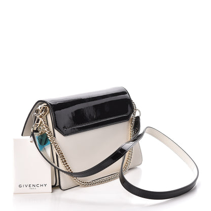 Givenchy Patent Calfskin Python Embossed Small GV3 Shoulder Bag Black White 3 of 9