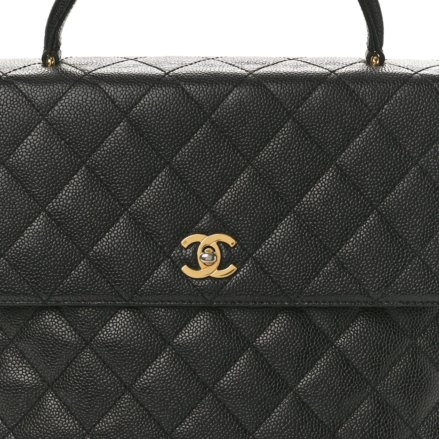 Caviar Quilted Jumbo Kelly Flap Black