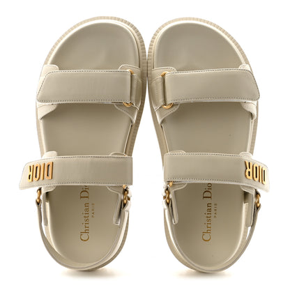 Christian Dior Lambskin Dioract 10mm Slide Sandals 37 Off White 2 of 10