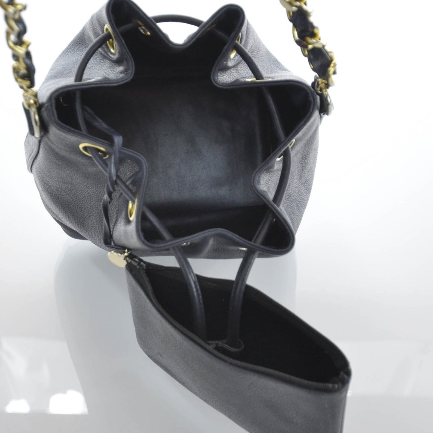 Caviar CC Drawstring Bag Navy Blue