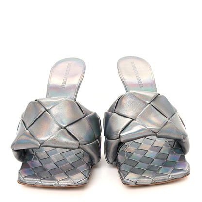 Bottega Veneta Laser Nappa Maxi Intrecciato Lido 90mm Mule Sandals 37 Oyster 3 of 9