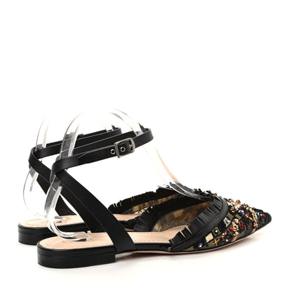 Christian Dior Calfskin Beaded Teddy D Mule Slingback Flats 39.5 Multicolor 4 of 9