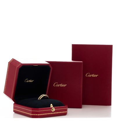 Cartier 18K Pink Yellow White Gold Small Trinity Ring 57 8 5 of 5