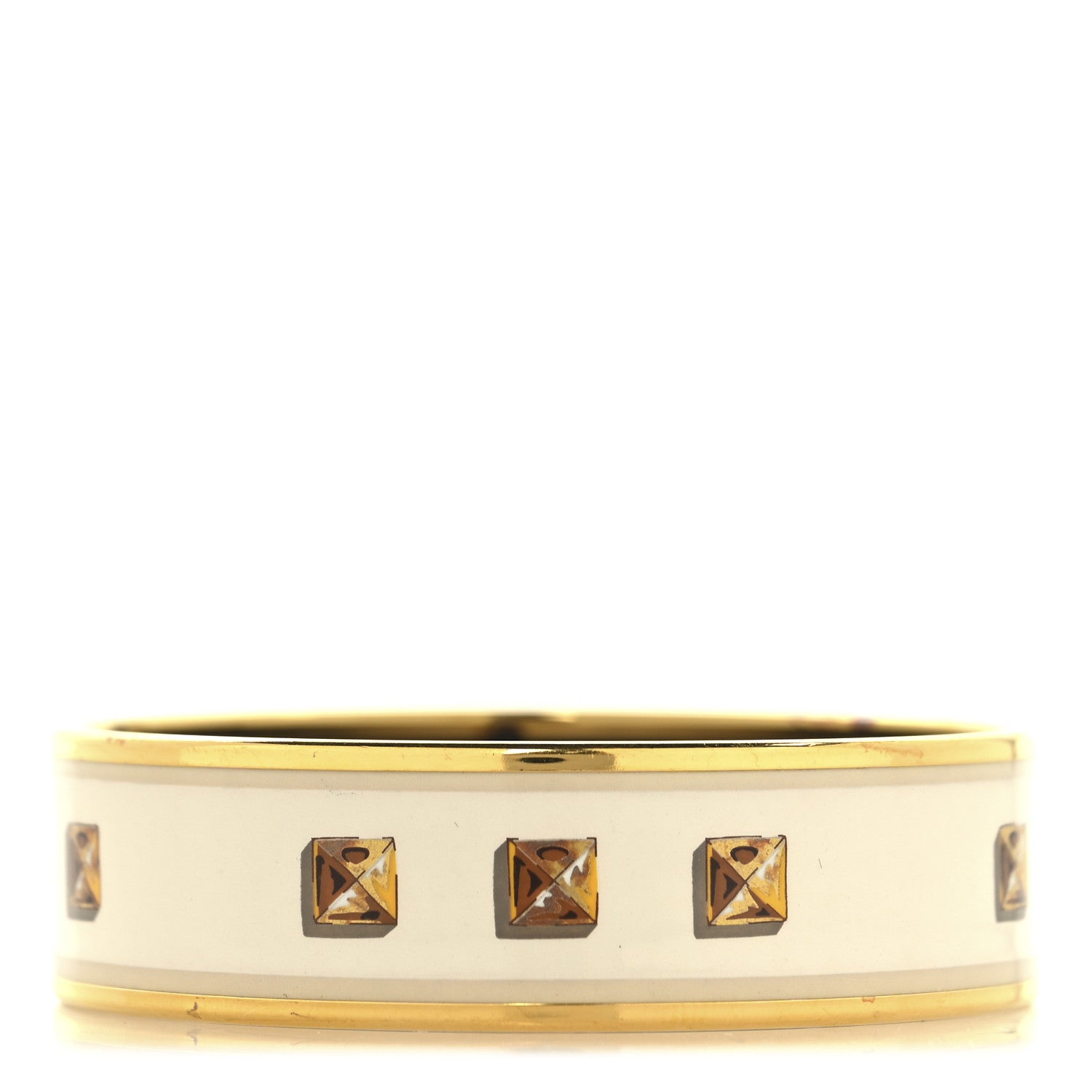 Hermes Enamel Medor Printed Bracelet White 1 of 7