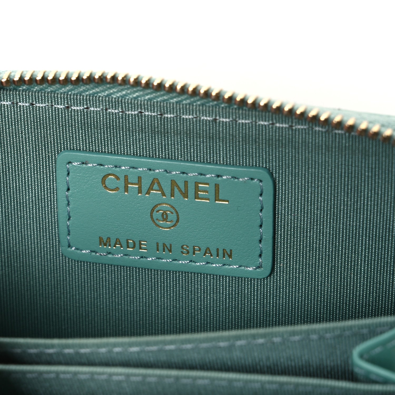 Chanel Lambskin Quilted Chanel 19 Zip Around Coin Purse Wallet Light Green 6 of 8