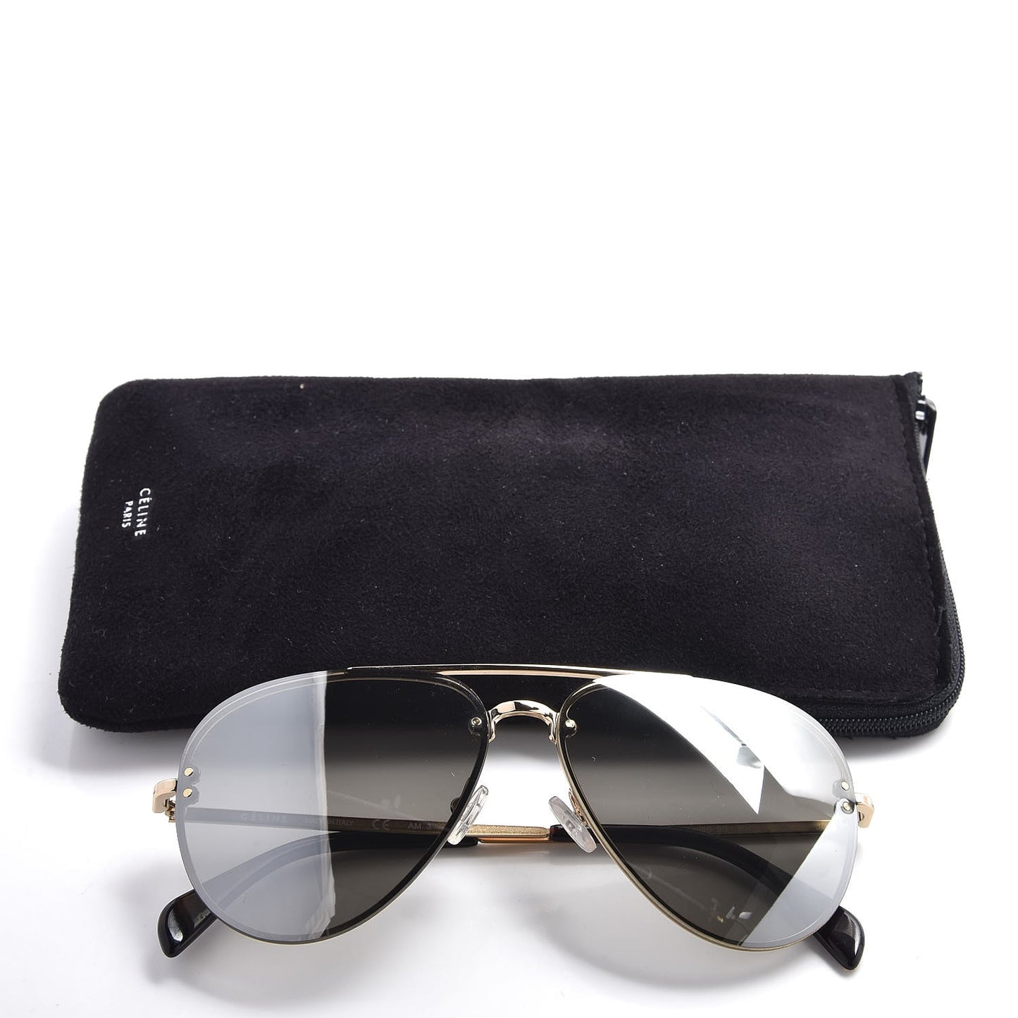 Acetate Mirror Aviator Sunglasses CL41391/S Gold Grey
