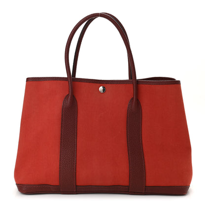 Hermes Chevron Herringbone Toile Negonda Garden Party 36 Rouge Tomate Rouge H 1 of 10