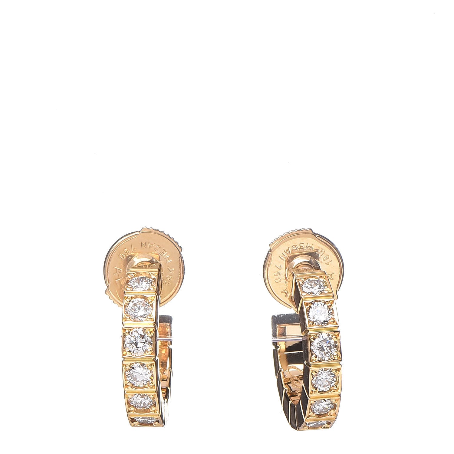 Cartier 18K Yellow Gold Diamond Lanieres Earrings 1 of 5