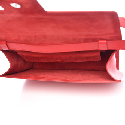 Alexander McQueen Grained Calfskin Large Insignia Satchel Red 6 of 10