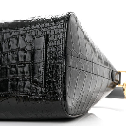 Givenchy Calfskin Crocodile Embossed Small Antigona Black 9 of 10