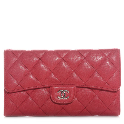 Chanel Caviar Quilted Long Flap Wallet Fuchsia 1 of 8