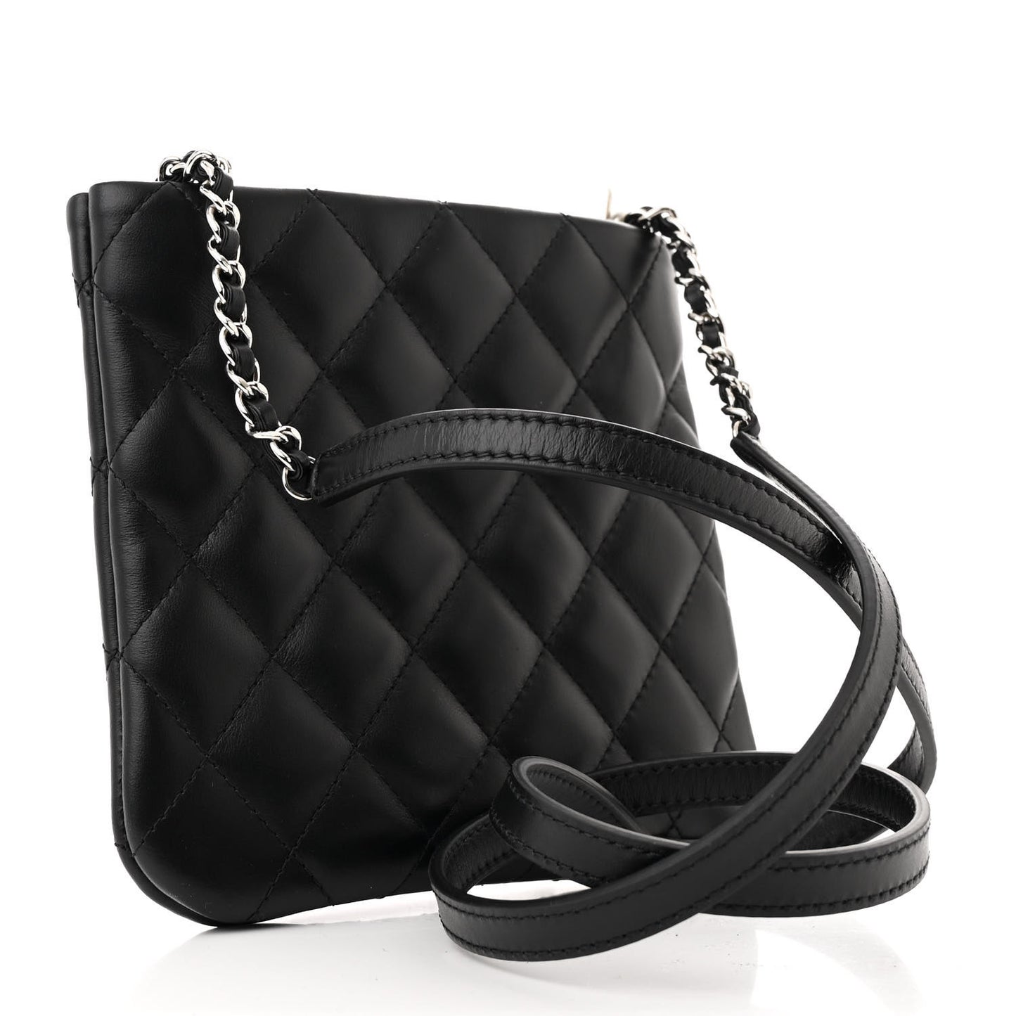 Lambskin Quilted Crossbody Bag Black