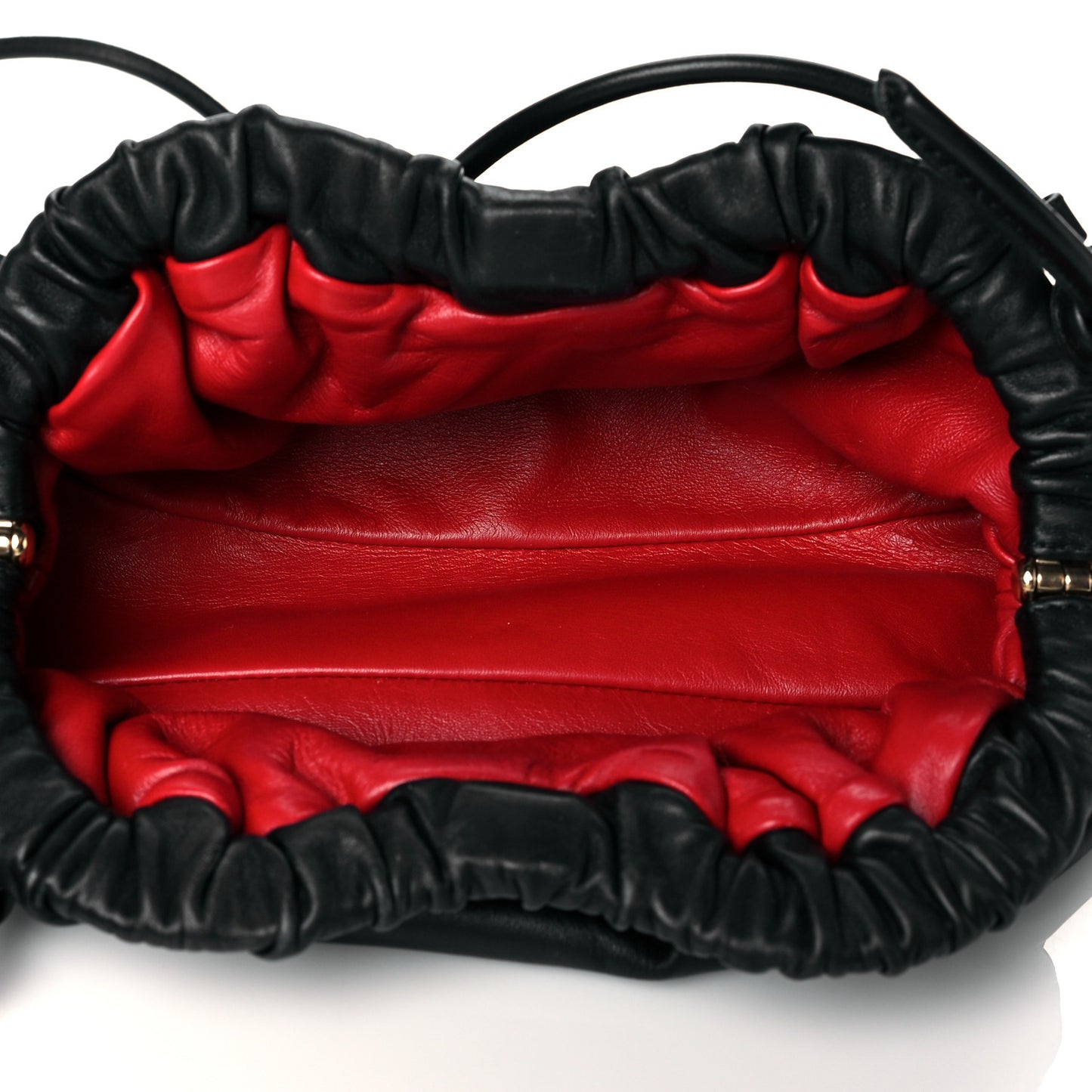 Lambskin Mini Cloud Clutch Black Flamma