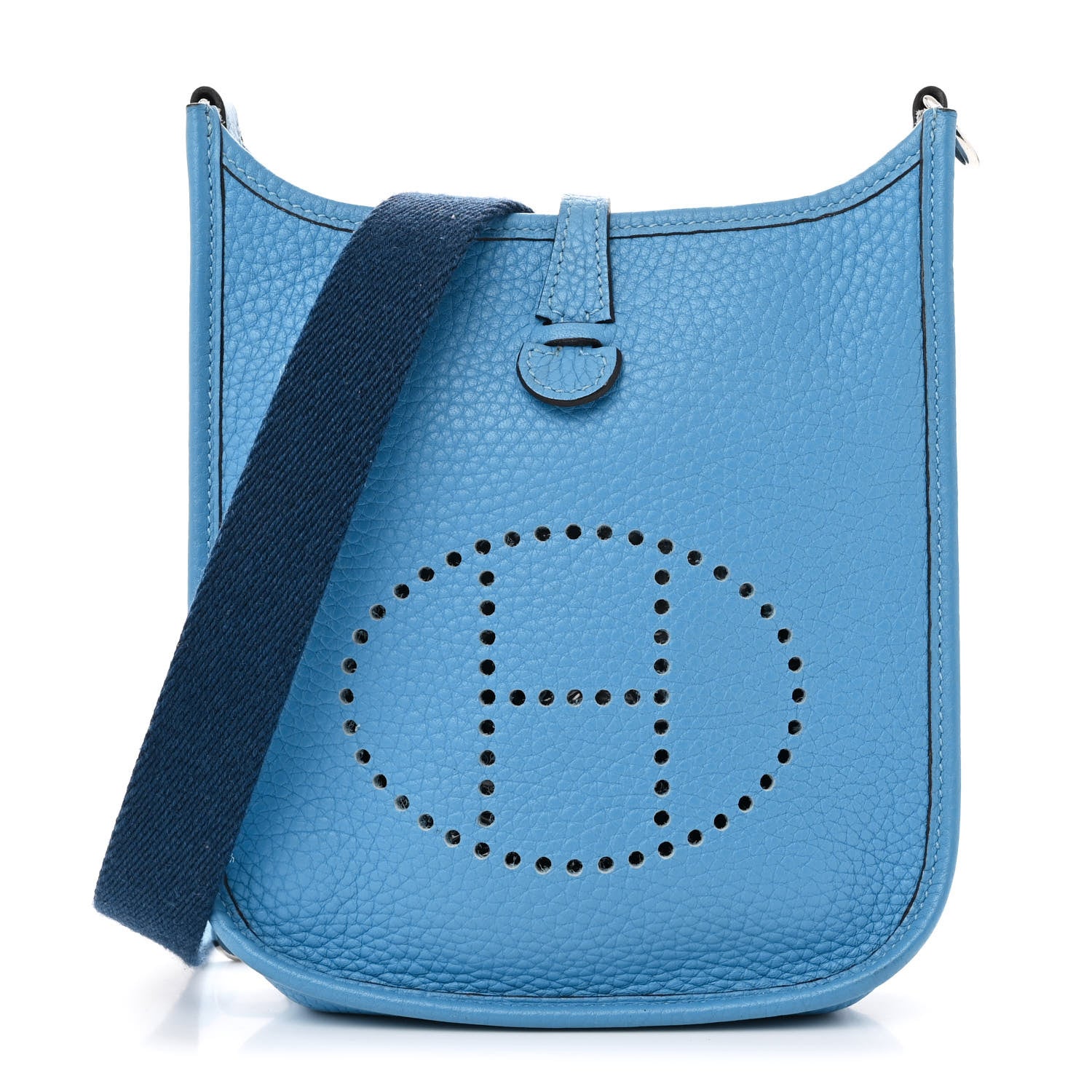 Hermes Taurillon Clemence Amazone Evelyne TPM Bleu Paradis Bleu Saphir 1 of 11