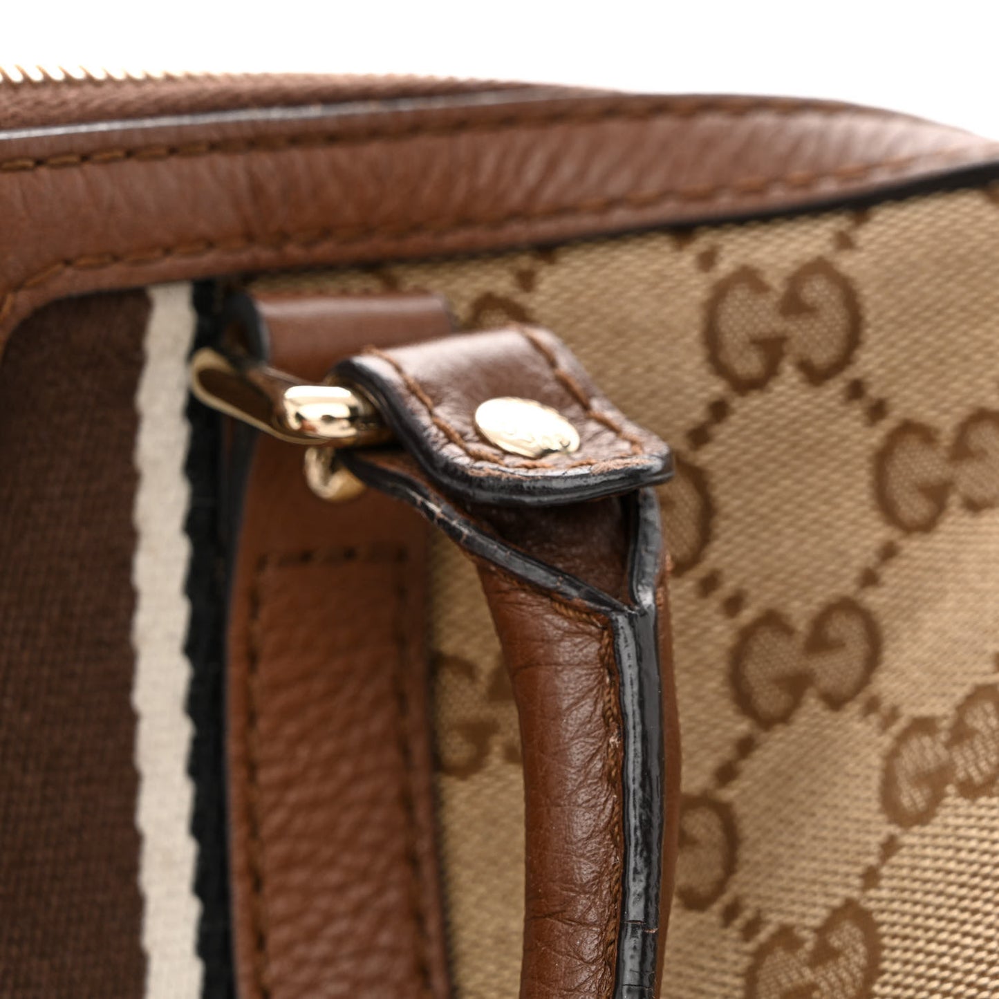 Monogram Web Medium Boston Dark Brown