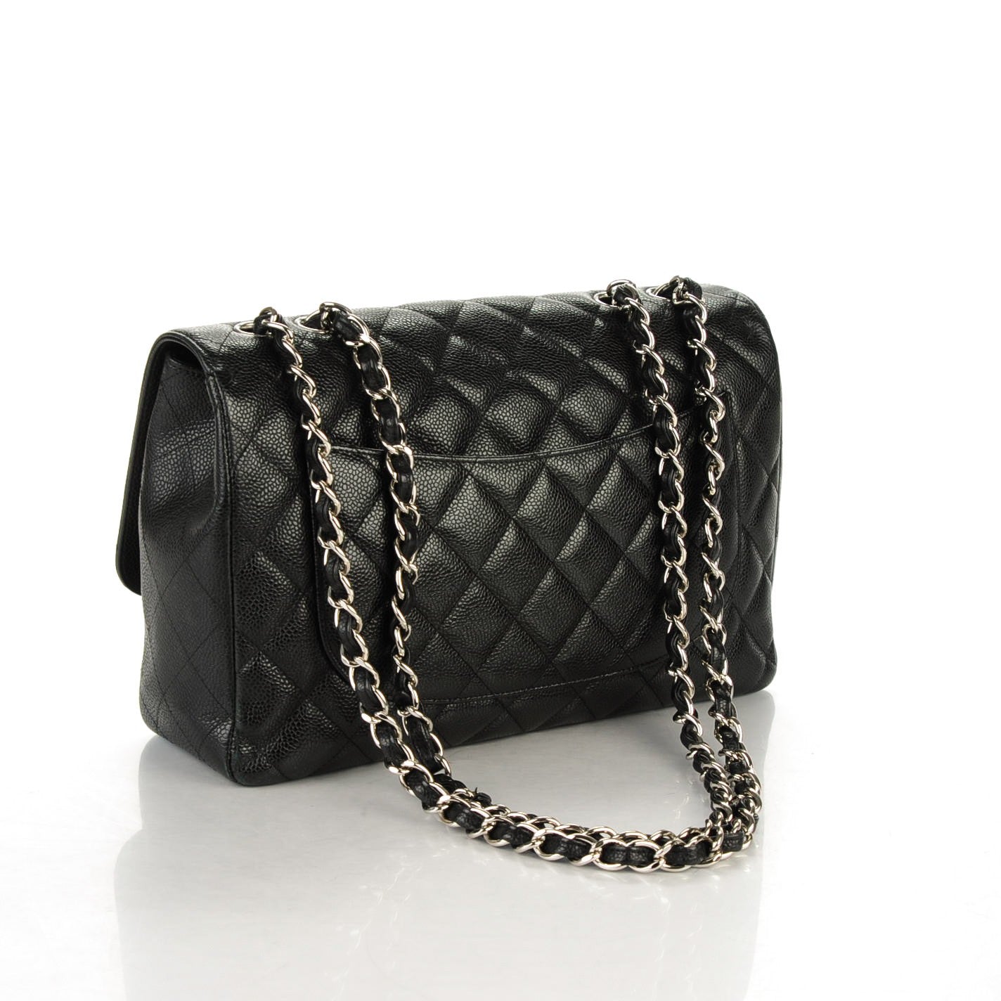 Caviar Quilted Jumbo Single Flap Black