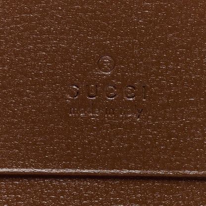 Gucci GG Supreme Monogram Textured Calfskin Web Jackie 1961 Card Case Beige Ebony Brown Sugar 6 of 6