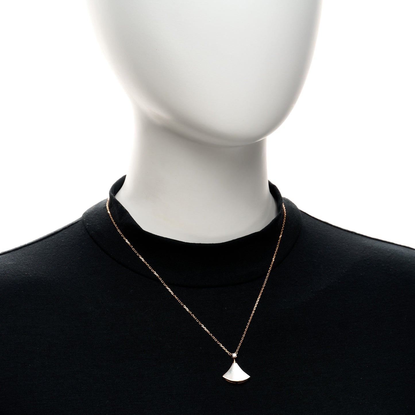 18K Rose Gold Diamond Mother of Pearl Divas' Dream Pendant Necklace