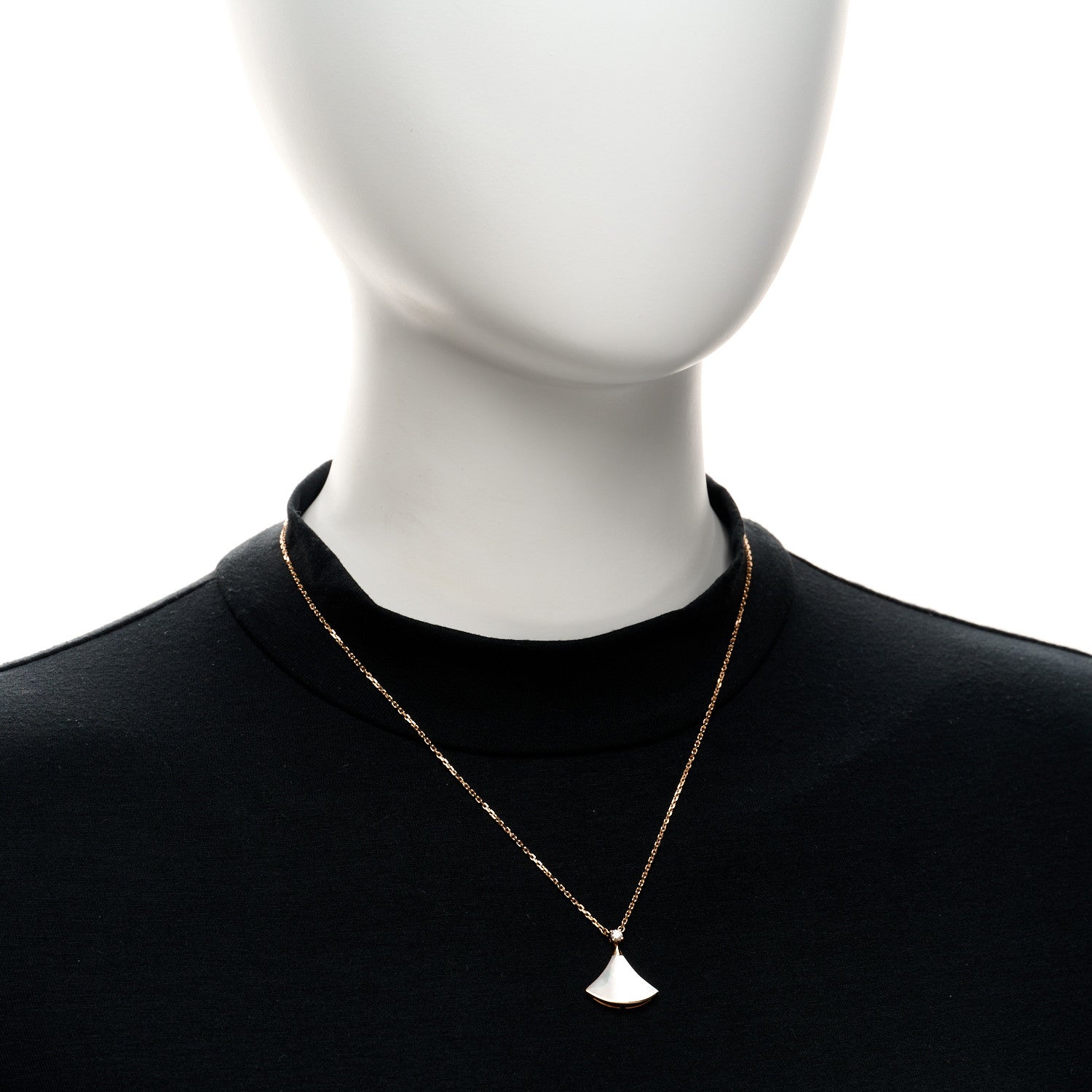 Bulgari 18K Rose Gold Diamond Mother of Pearl Divas' Dream Pendant Necklace 2 of 4