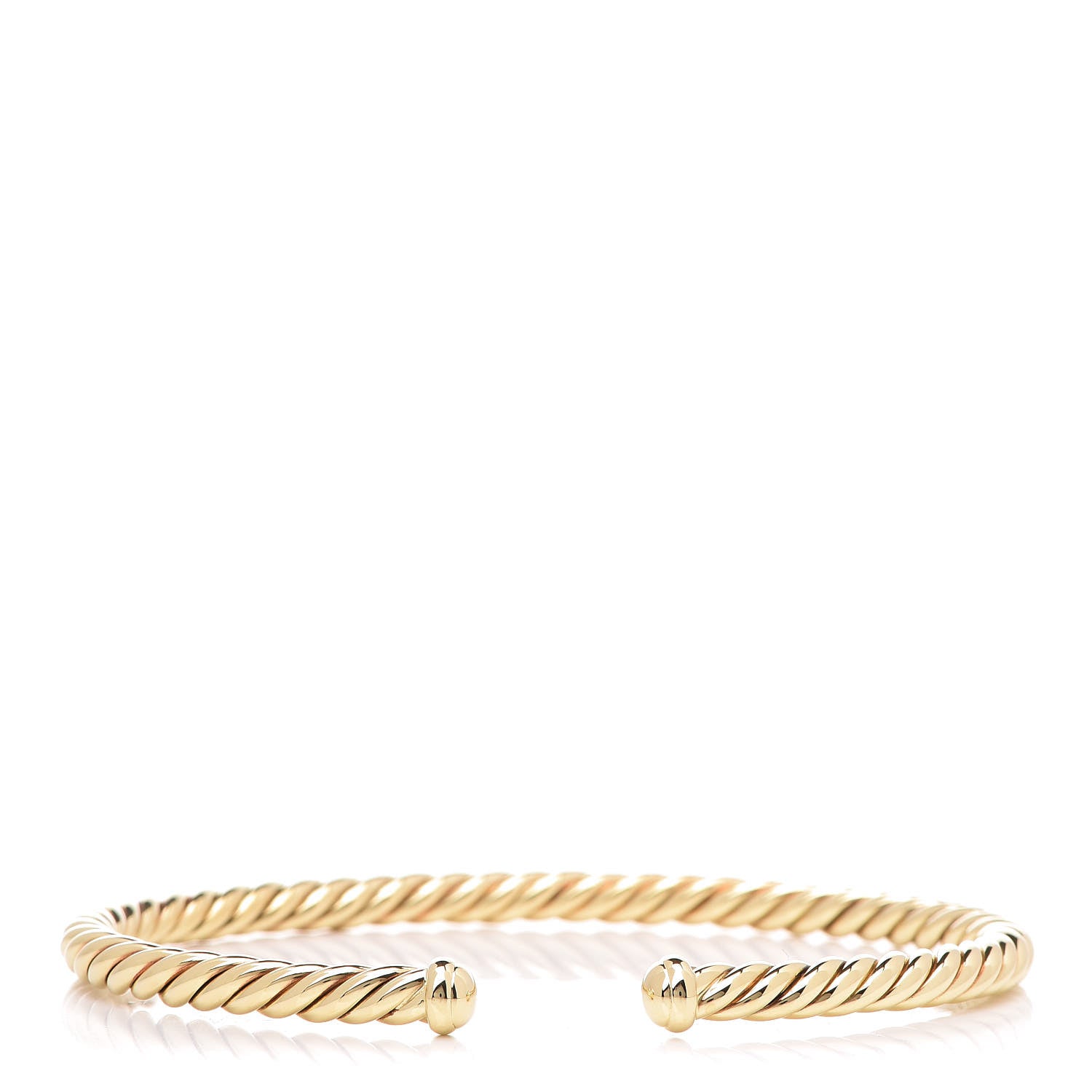 David Yurman 18K Yellow Gold 4mm Cablespira Bracelet 1 of 5