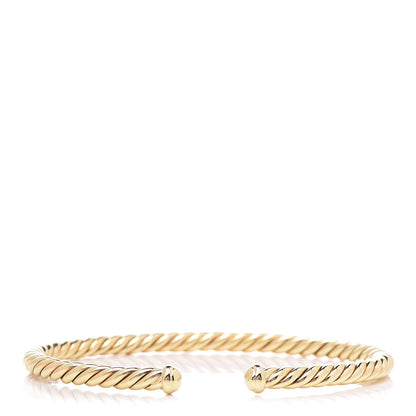 David Yurman 18K Yellow Gold 4mm Cablespira Bracelet 1 of 5