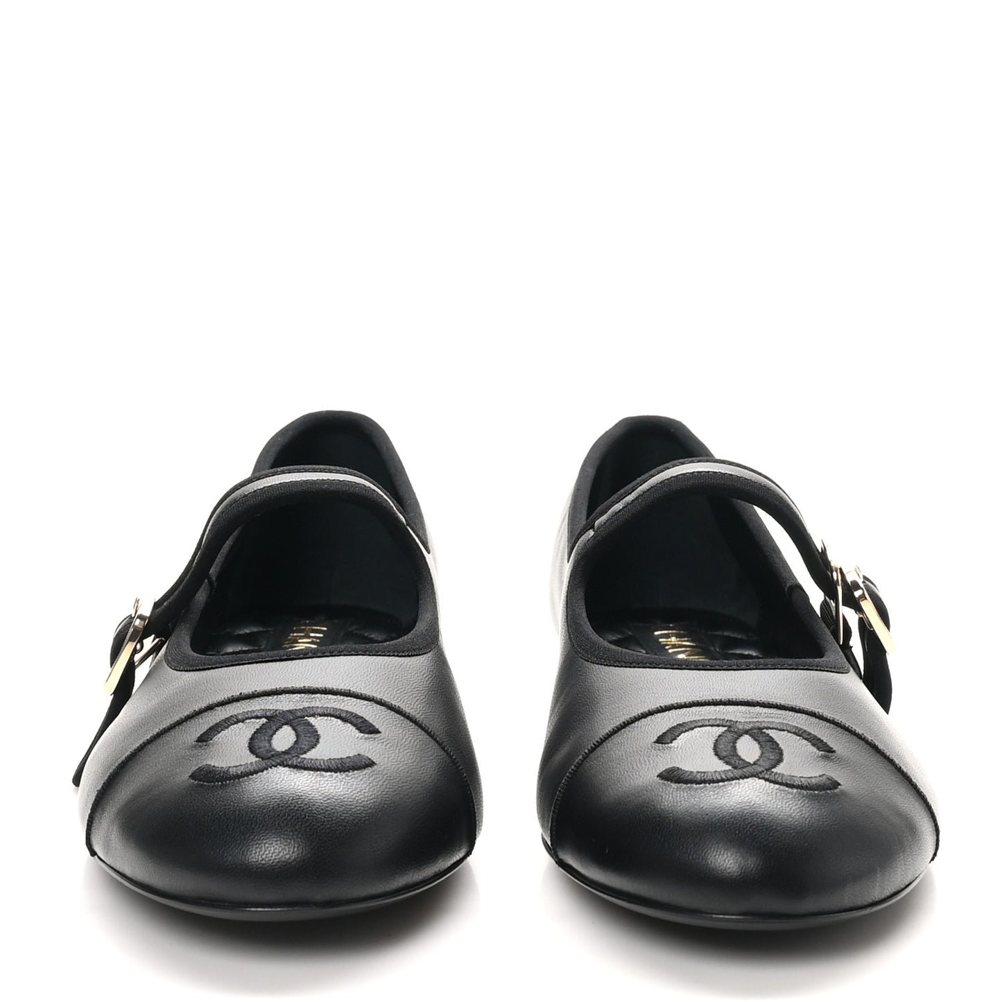 Lambskin Mary Jane Flats 42 Black